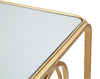 Tavolinetti Arty coppia in metallo color oro ripiano in vetro per interni set da 2
