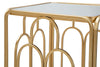 Tavolinetti Arty coppia in metallo color oro ripiano in vetro per interni set da 2