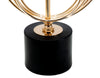 Lampada da tavolo Circly in metallo color oro e tessuto colore nero per interni