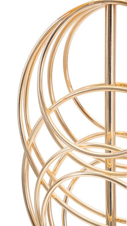 Lampada da tavolo "Circly" in metallo color oro e tessuto colore nero per interni