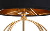 Lampada da tavolo Circly in metallo color oro e tessuto colore nero per interni