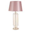 Lampada da tavolo Krista in metallo color oro e tessuto colore rosa per interni