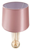 Lampada da tavolo Krista in metallo color oro e tessuto colore rosa per interni