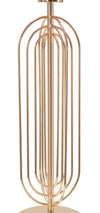 Lampada da tavolo Krista in metallo color oro e tessuto colore rosa per interni