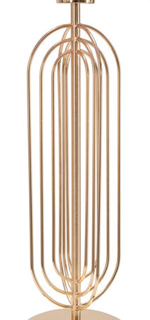 Lampada da tavolo "Krista" in metallo color oro e tessuto colore rosa per interni