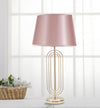 Lampada da tavolo Krista in metallo color oro e tessuto colore rosa per interni