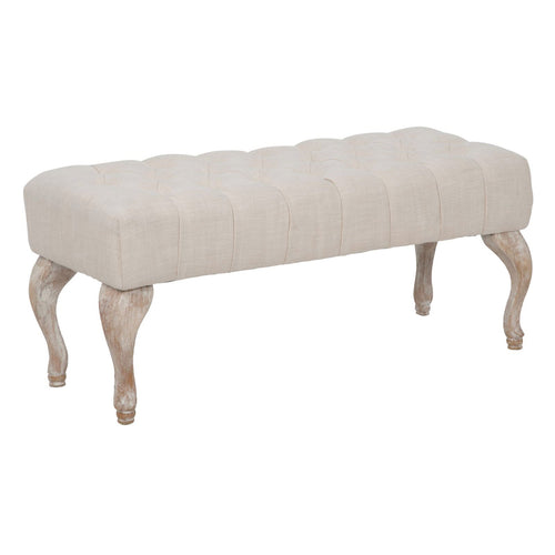 Panca Provenza in tessuto gambe in legno MDF per camera da letto