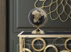 Mappamondo girevole con luce base in metallo per decorazione interni h 38 cm
