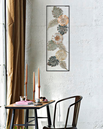 Pannello rettangolare fiori decorativi in ferro per decorazioni ambienti