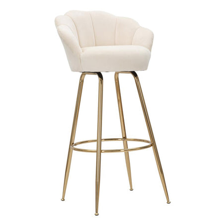 Sgabello da bar "Vienna" in tessuto gambe in metallo color oro per interni