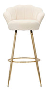 Sgabello da bar Vienna in tessuto gambe in metallo color oro per interni