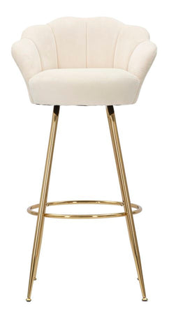 Sgabello da bar "Vienna" in tessuto gambe in metallo color oro per interni
