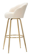Sgabello da bar Vienna in tessuto gambe in metallo color oro per interni