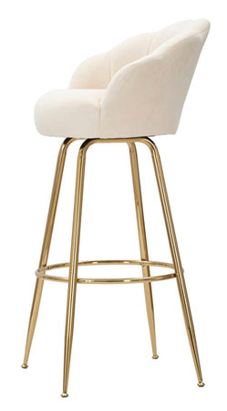 Sgabello da bar "Vienna" in tessuto gambe in metallo color oro per interni
