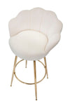 Sgabello da bar Vienna in tessuto gambe in metallo color oro per interni