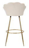 Sgabello da bar Vienna in tessuto gambe in metallo color oro per interni