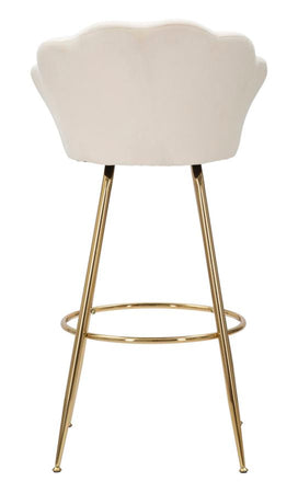 Sgabello da bar "Vienna" in tessuto gambe in metallo color oro per interni