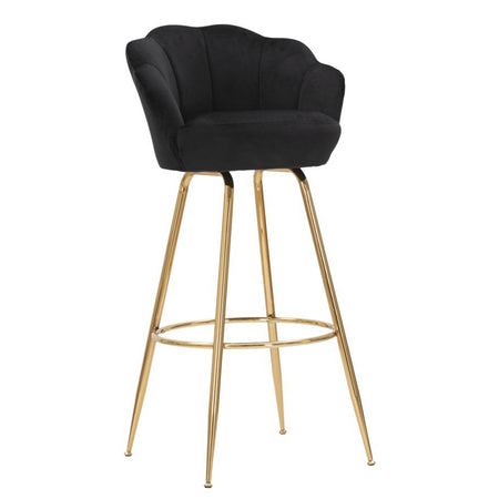Sgabello da bar "Vienna" in tessuto gambe in metallo color oro per interni