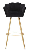 Sgabello da bar Vienna in tessuto gambe in metallo color oro per interni