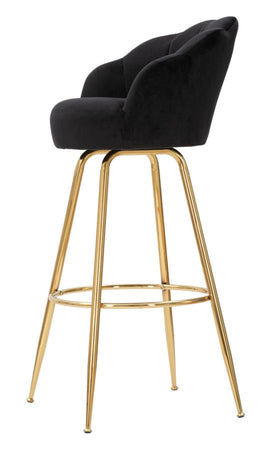 Sgabello da bar "Vienna" in tessuto gambe in metallo color oro per interni