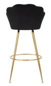 Sgabello da bar Vienna in tessuto gambe in metallo color oro per interni