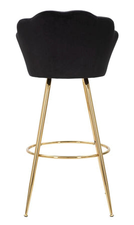 Sgabello da bar "Vienna" in tessuto gambe in metallo color oro per interni