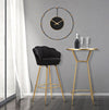 Sgabello da bar Vienna in tessuto gambe in metallo color oro per interni