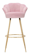 Sgabello da bar Vienna in tessuto gambe in metallo color oro per interni