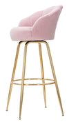 Sgabello da bar Vienna in tessuto gambe in metallo color oro per interni