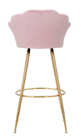 Sgabello da bar "Vienna" in tessuto gambe in metallo color oro per interni