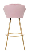 Sgabello da bar Vienna in tessuto gambe in metallo color oro per interni