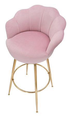 Sgabello da bar "Vienna" in tessuto gambe in metallo color oro per interni