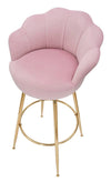 Sgabello da bar Vienna in tessuto gambe in metallo color oro per interni