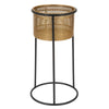 Porta vaso color oro con supporto in metallo per interni