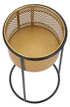 Porta vaso color oro con supporto in metallo per interni