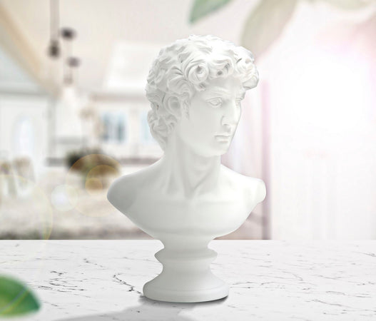 Scultura romana stile museo in poliresina colore bianco per decorazioni ambienti