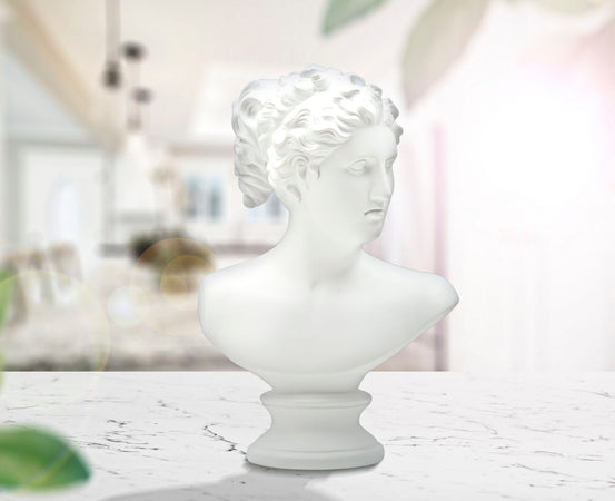 Scultura romana stile museo in poliresina colore bianco per decorazioni ambienti
