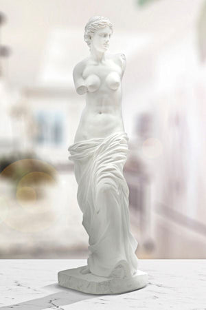 Scultura romana stile museo in poliresina colore bianco per decorazioni ambienti