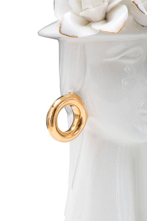 Vaso decorativo donna in porcellana bianca per decorazioni ambienti
