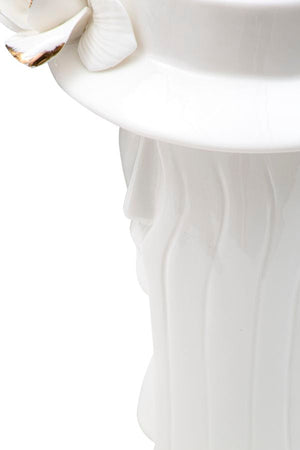 Vaso decorativo donna in porcellana bianca per decorazioni ambienti