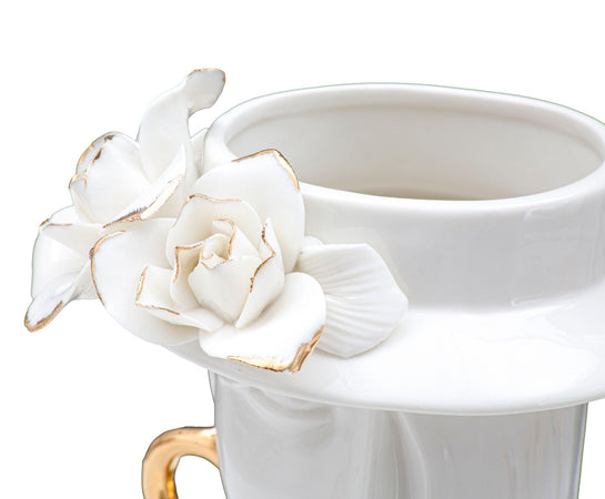 Vaso decorativo donna in porcellana bianca per decorazioni ambienti