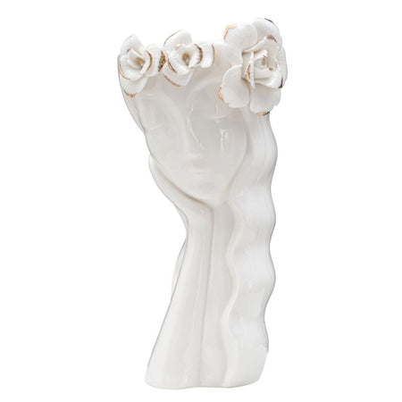 Vaso a forma di donna in porcellana bianca per decorazioni ambienti