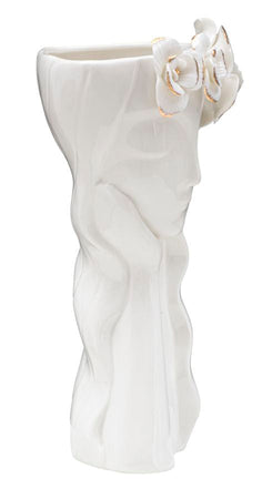 Vaso a forma di donna in porcellana bianca per decorazioni ambienti