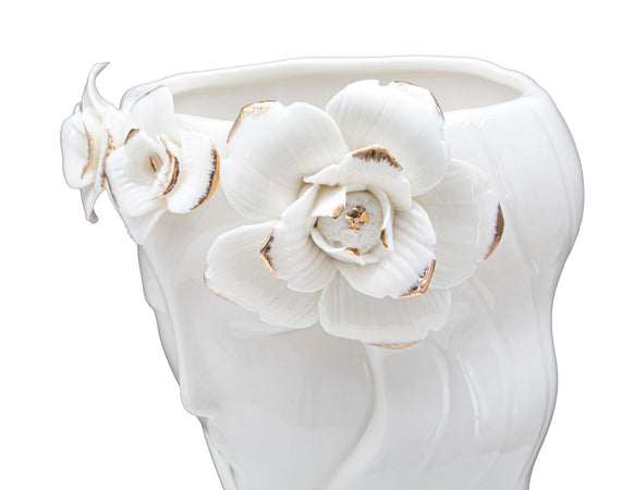 Vaso a forma di donna in porcellana bianca per decorazioni ambienti