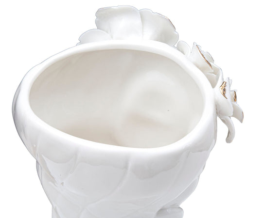 Vaso a forma di donna in porcellana bianca per decorazioni ambienti