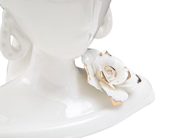 Vaso giovane donna in porcellana bianca per decorazioni ambienti