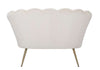 Divanetto Vienna 2 posti in velluto color bianco gambe color oro per interni