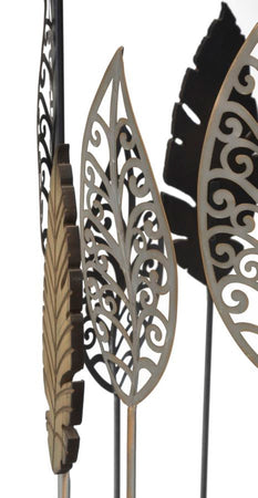 Tavolinetti coppia in metallo e legno con foglie ripiano in vetro per interni set da 2