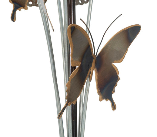 Lampada da tavolo in metallo con decorazioni farfalle per interni