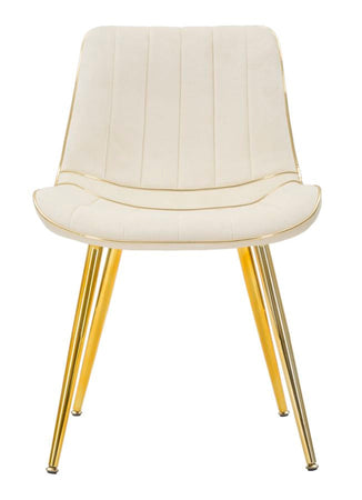 Sedia "Paris" in poliestere gambe in metallo color oro per interni